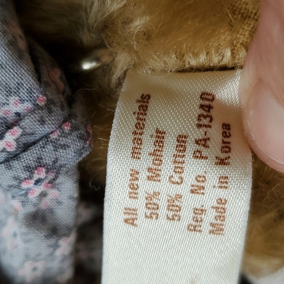 Gorham mohair teddies 1986 Vintage Beverly Port 10 inches - Picture 8 of 11